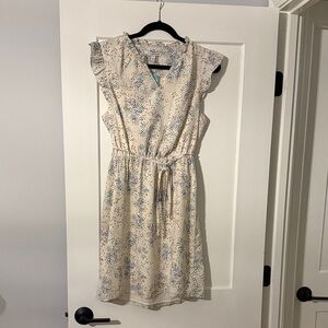41 Hawthorn Cream and Blue Mini Dress